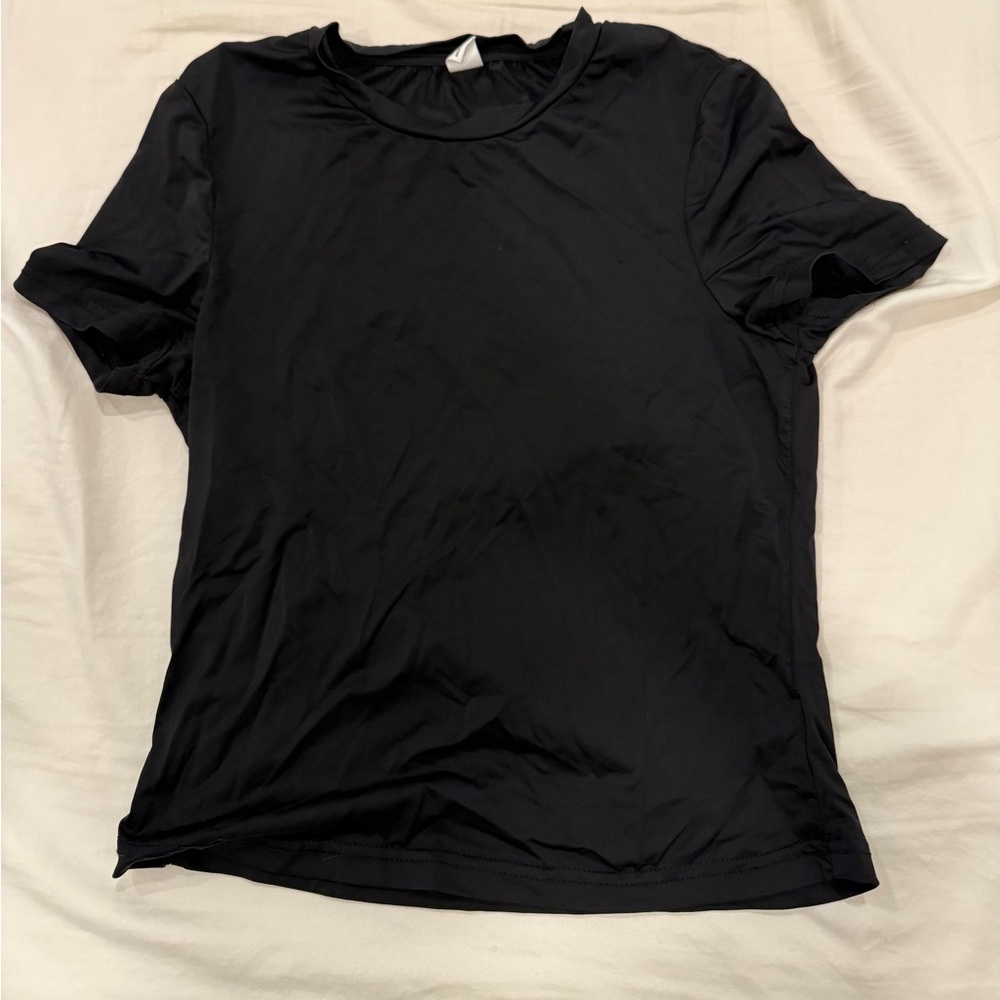 Classic Black Women's T-Shirt workout material